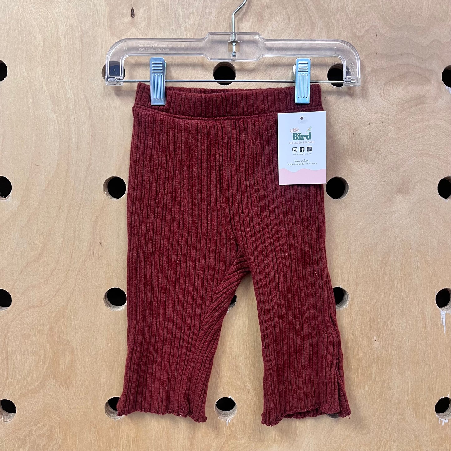 Rust Ribbed Knit Pants