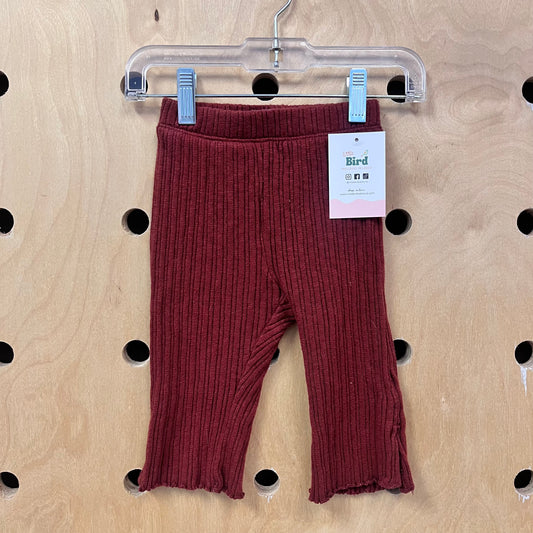Rust Ribbed Knit Pants