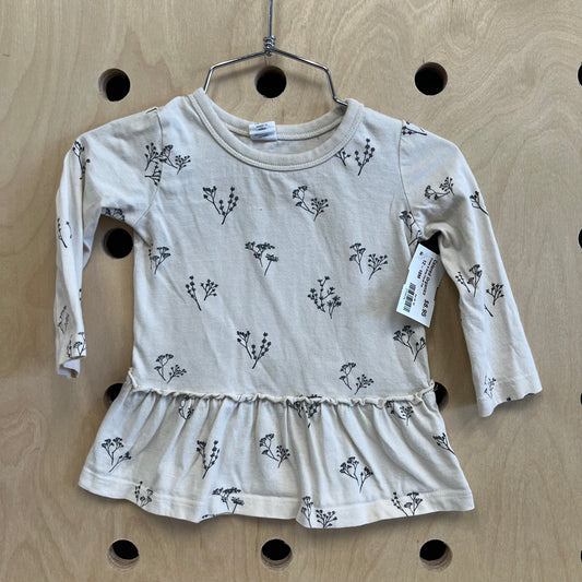 Cream & Grey Floral Top