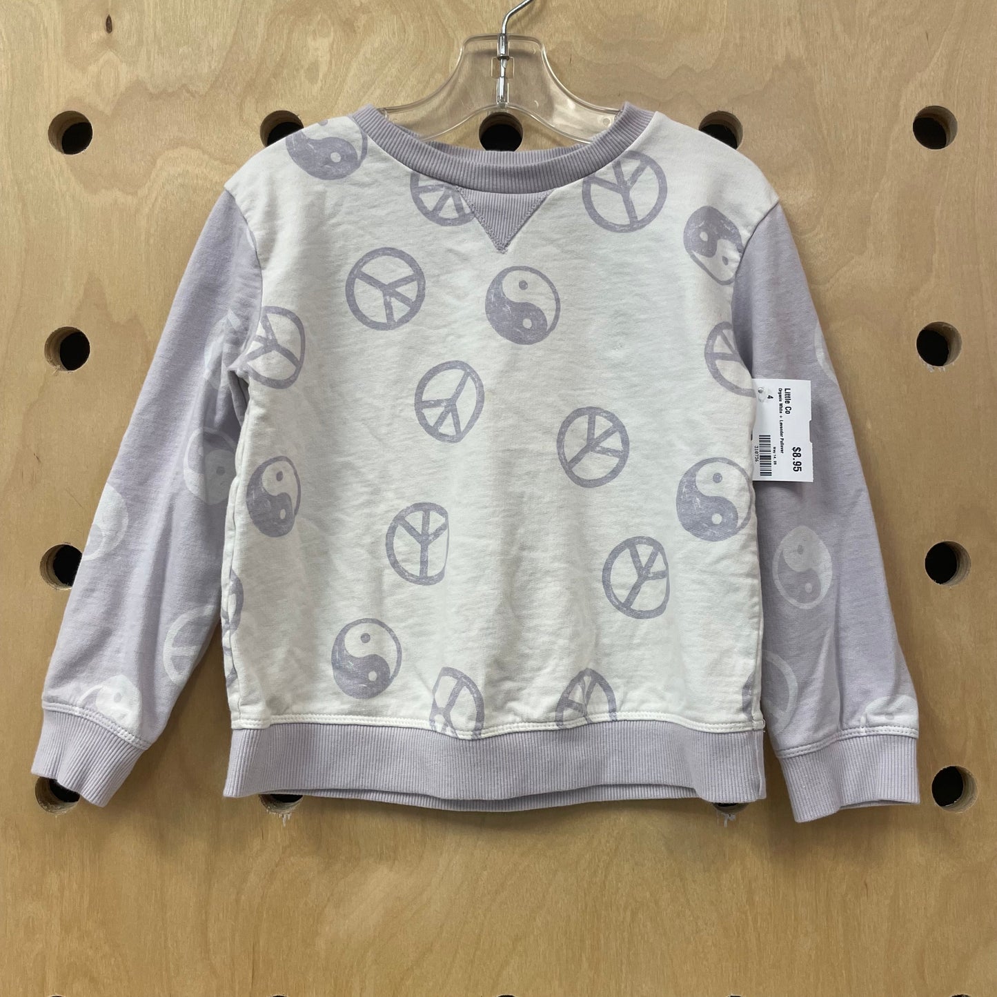 Organic White + Lavender Pullover