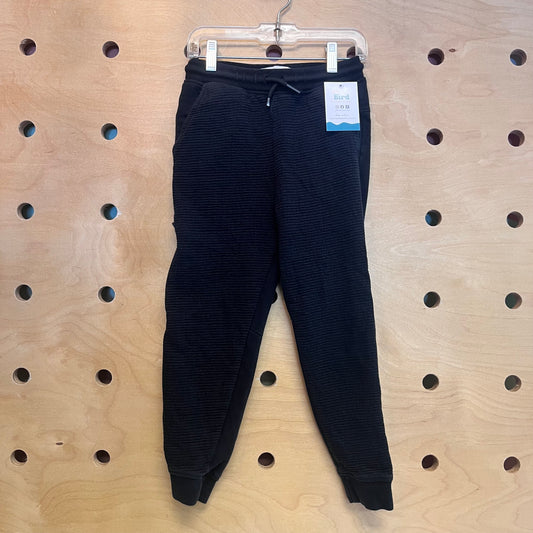 Black Ribbed Drawstring Joggers