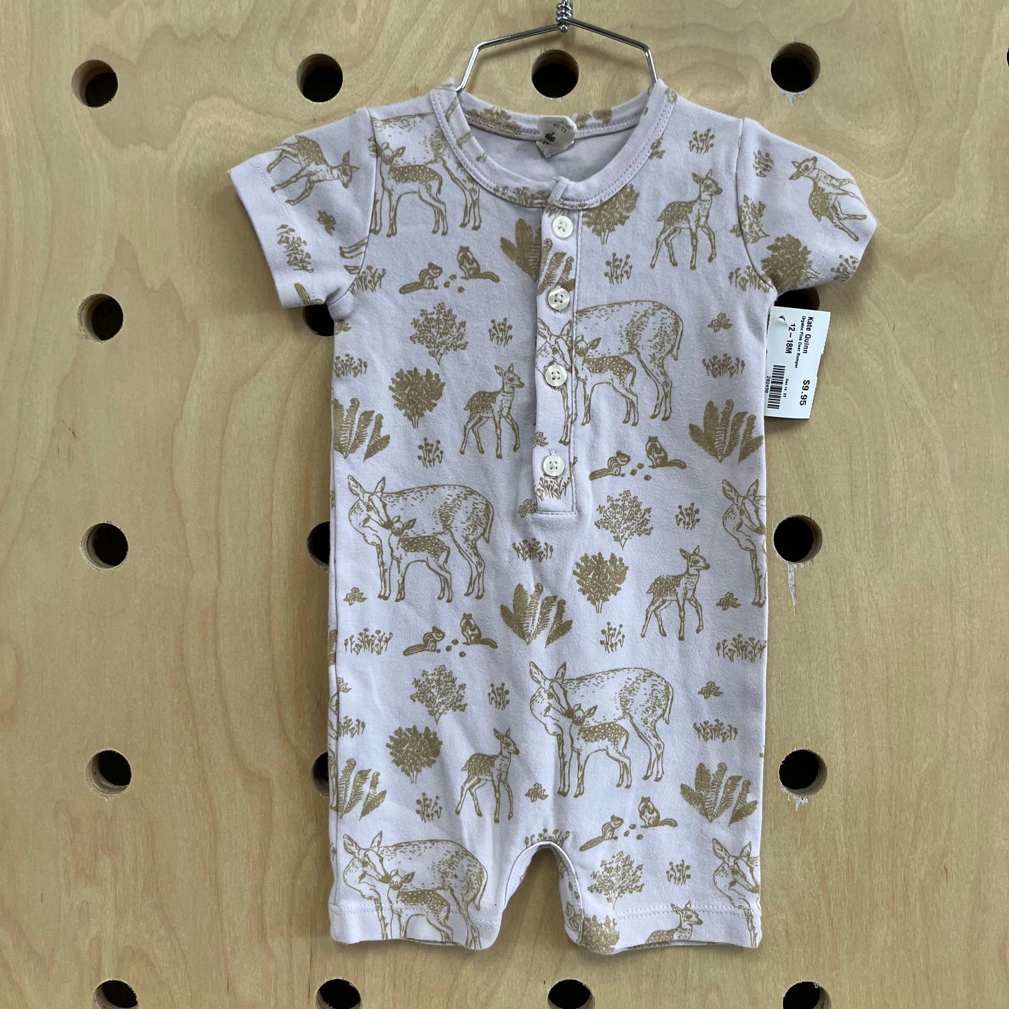 Organic Pink Deer Romper