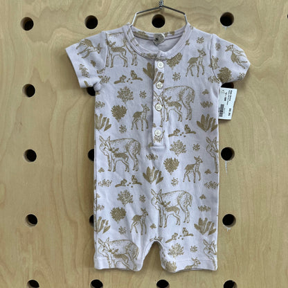 Organic Pink Deer Romper