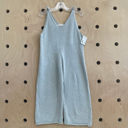 Blue Knit Wide Leg Romper