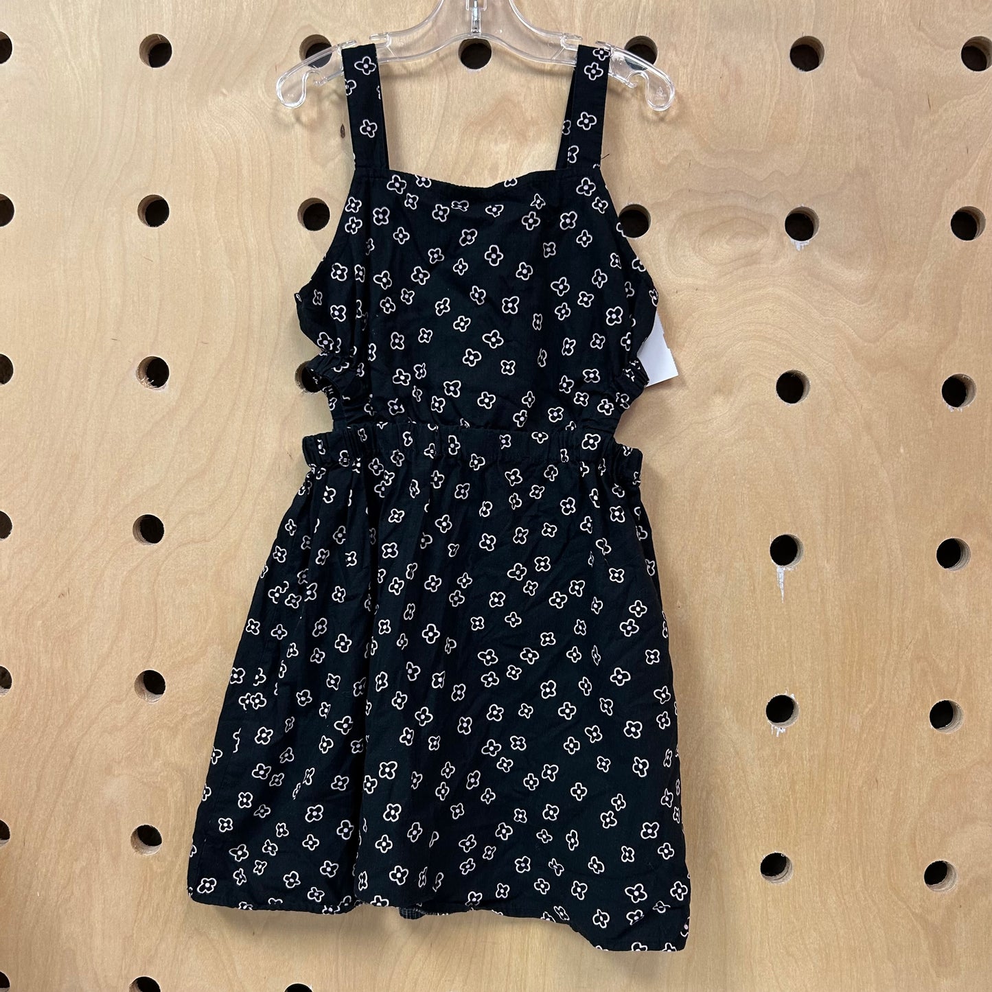 Black + Purple Floral Side Cutout Dress
