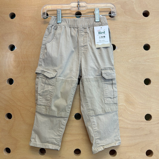 Khaki Pull On Cargo Pants