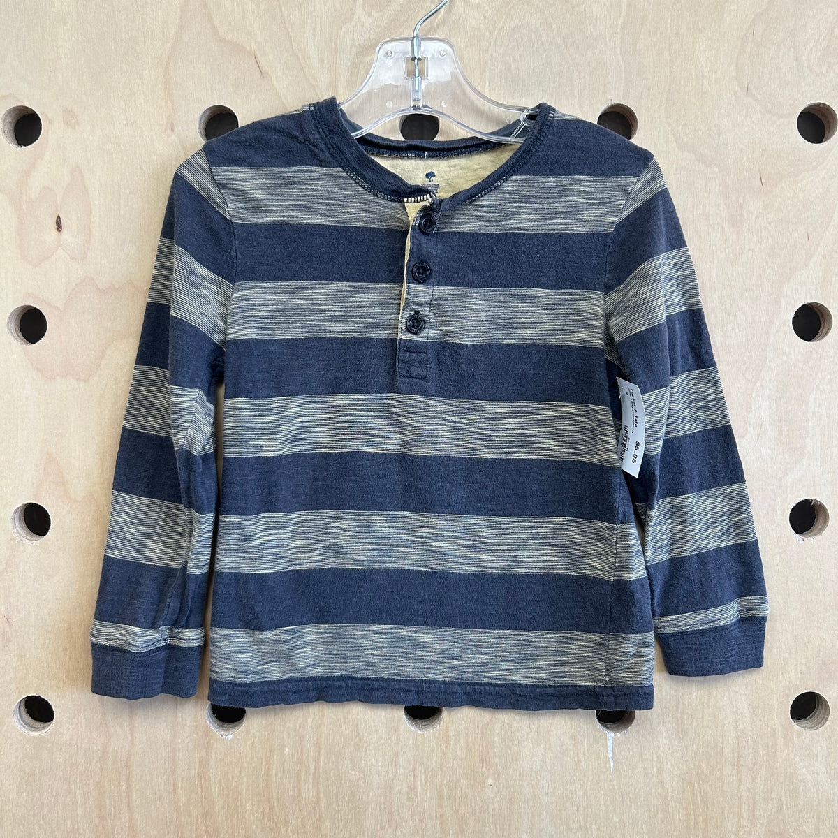 Yellow+Grey Striped Henley