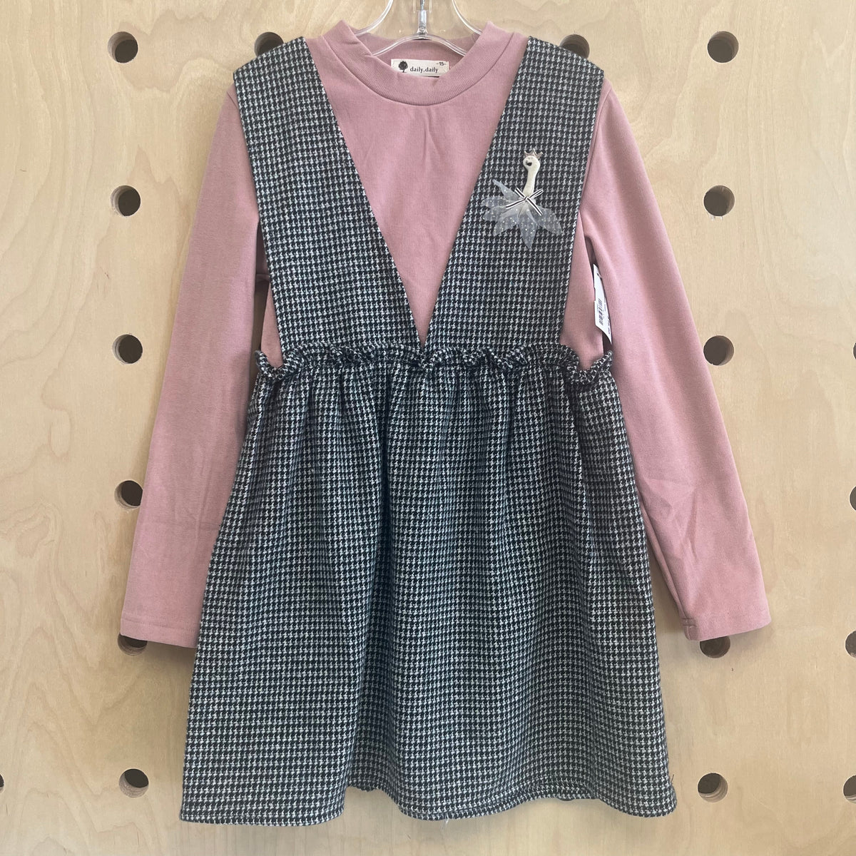 Dusty Pink Houndstooth Jumper