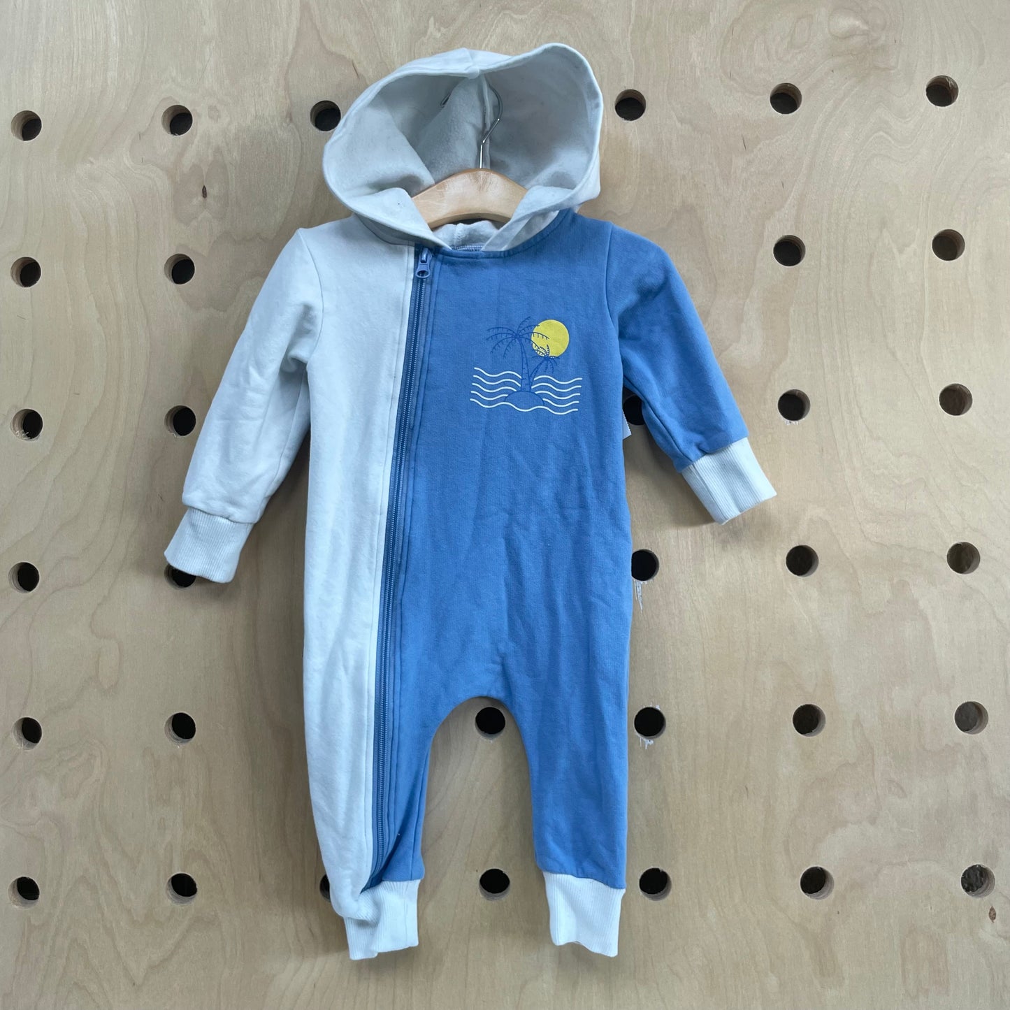 Blue + White Island Hoodie Romper
