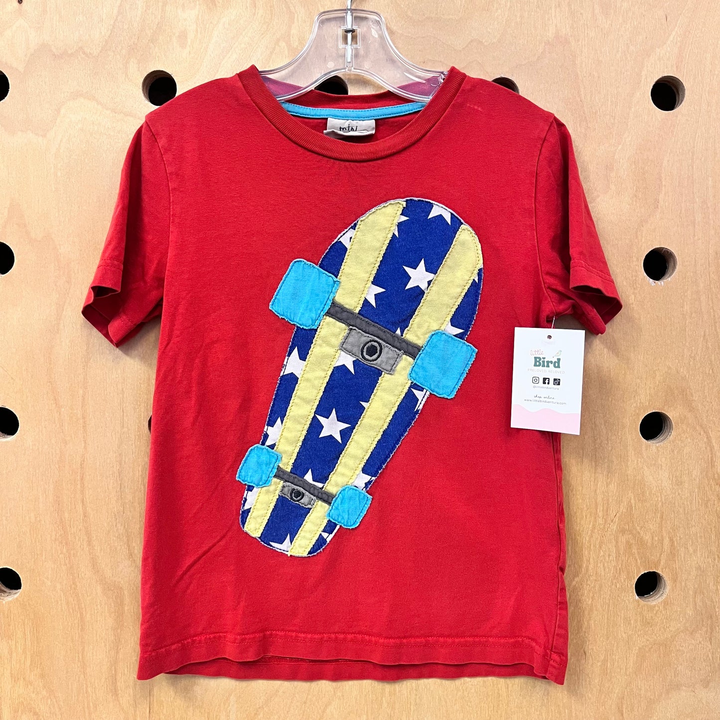 Red Skateboard Applique Tee