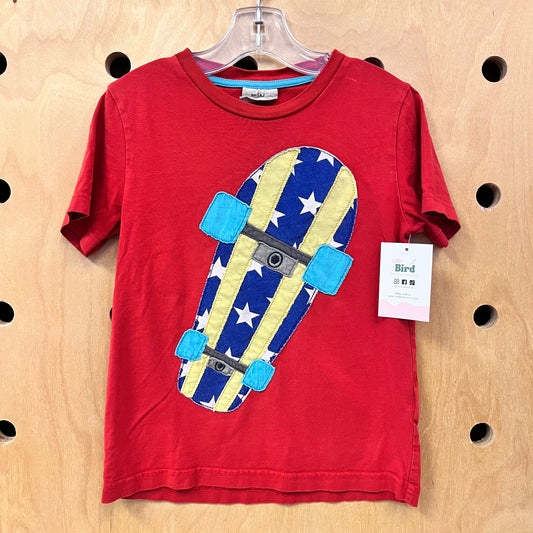 Red Skateboard Applique Tee