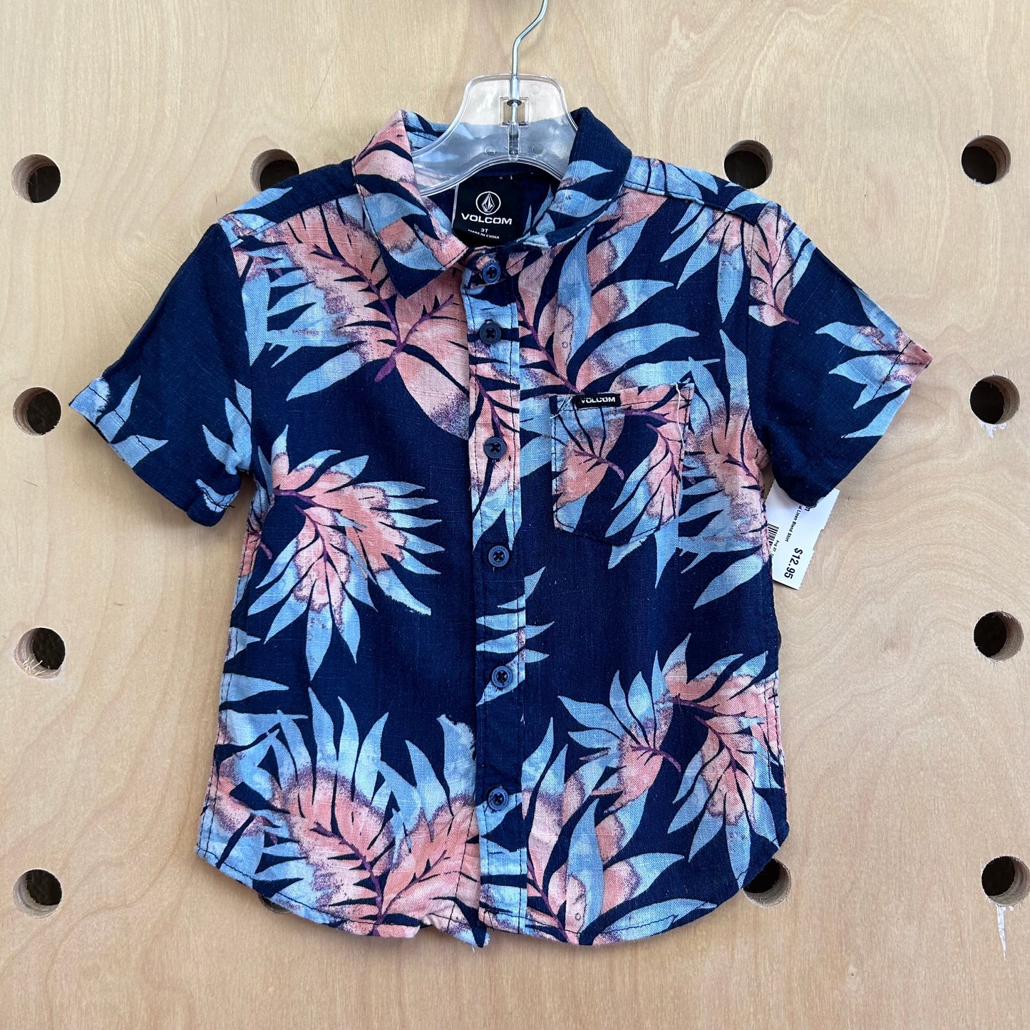 Blue Tropical Linen Blend Shirt