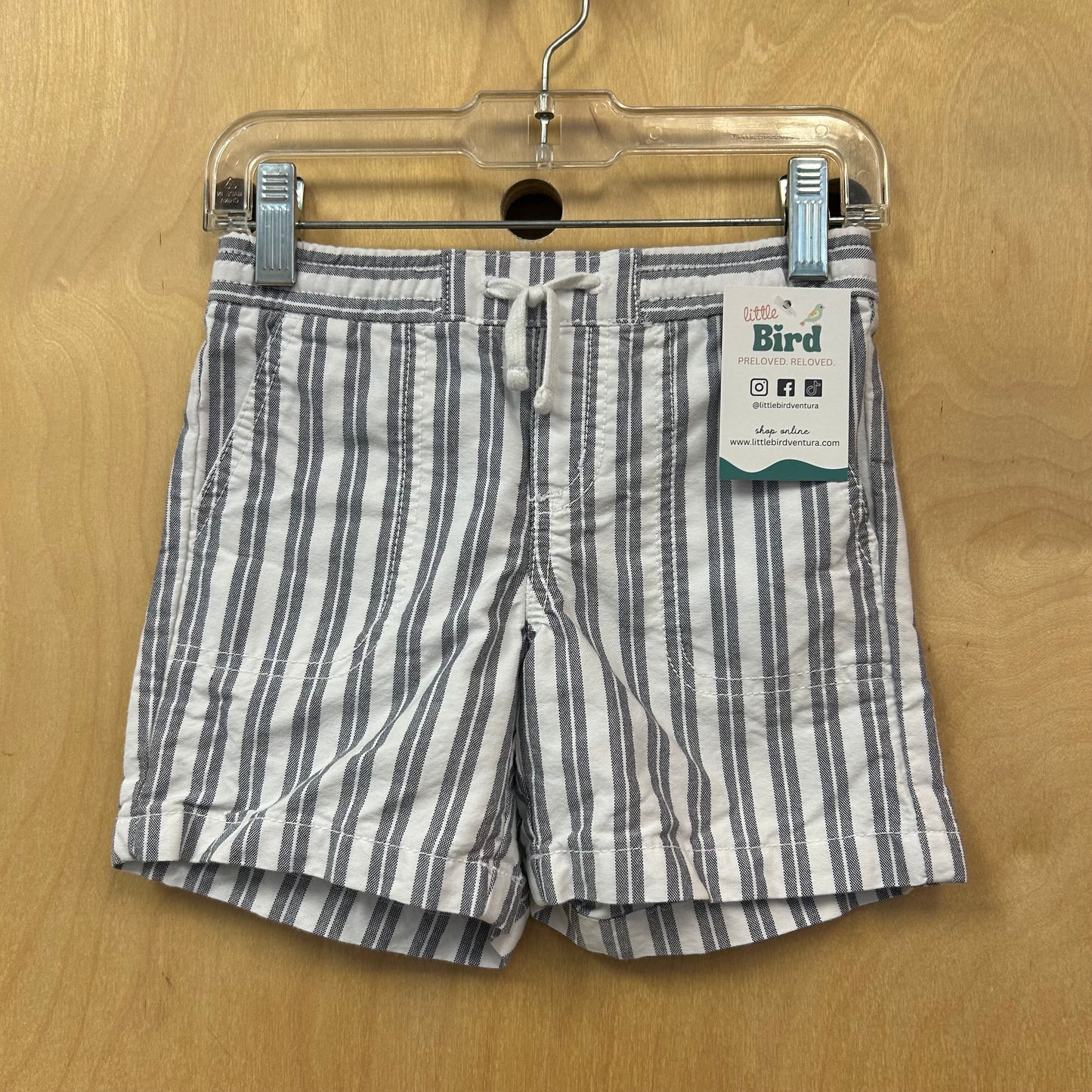 Blue + White Striped Shorts