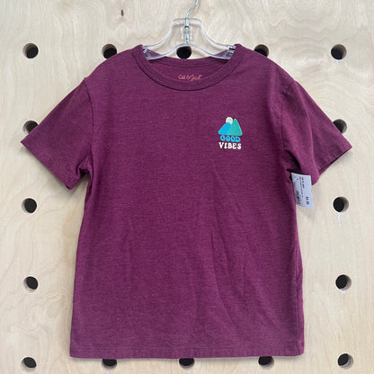 Maroon Heathered Good Vibes Tee