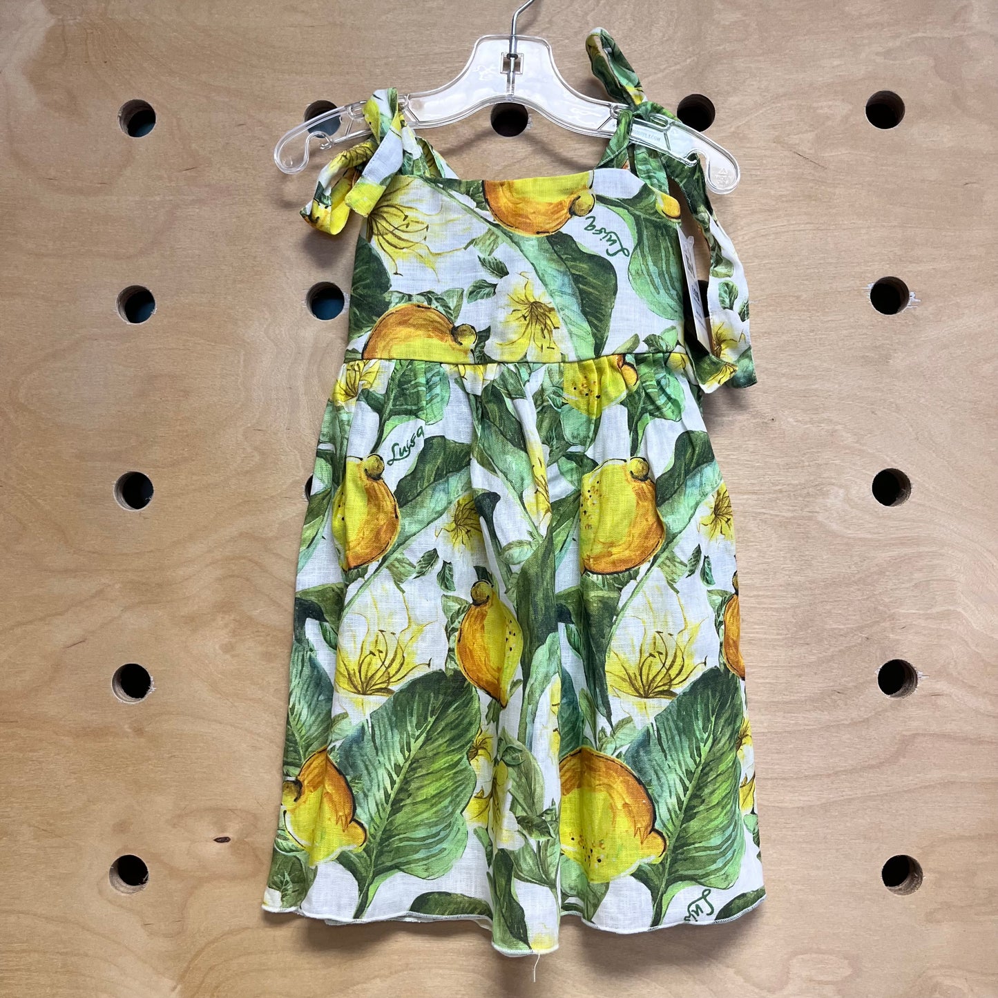 Green/Yellow Citrus Leaf Dress