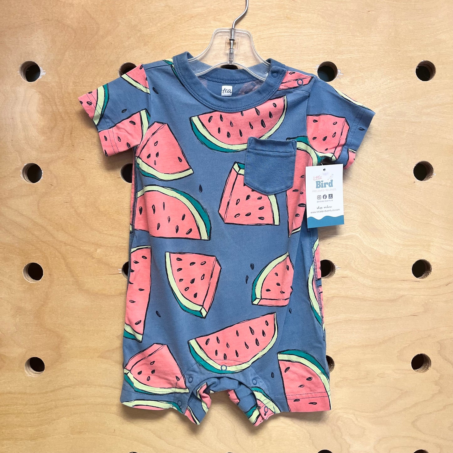 Blue/Red Watermelons Romper
