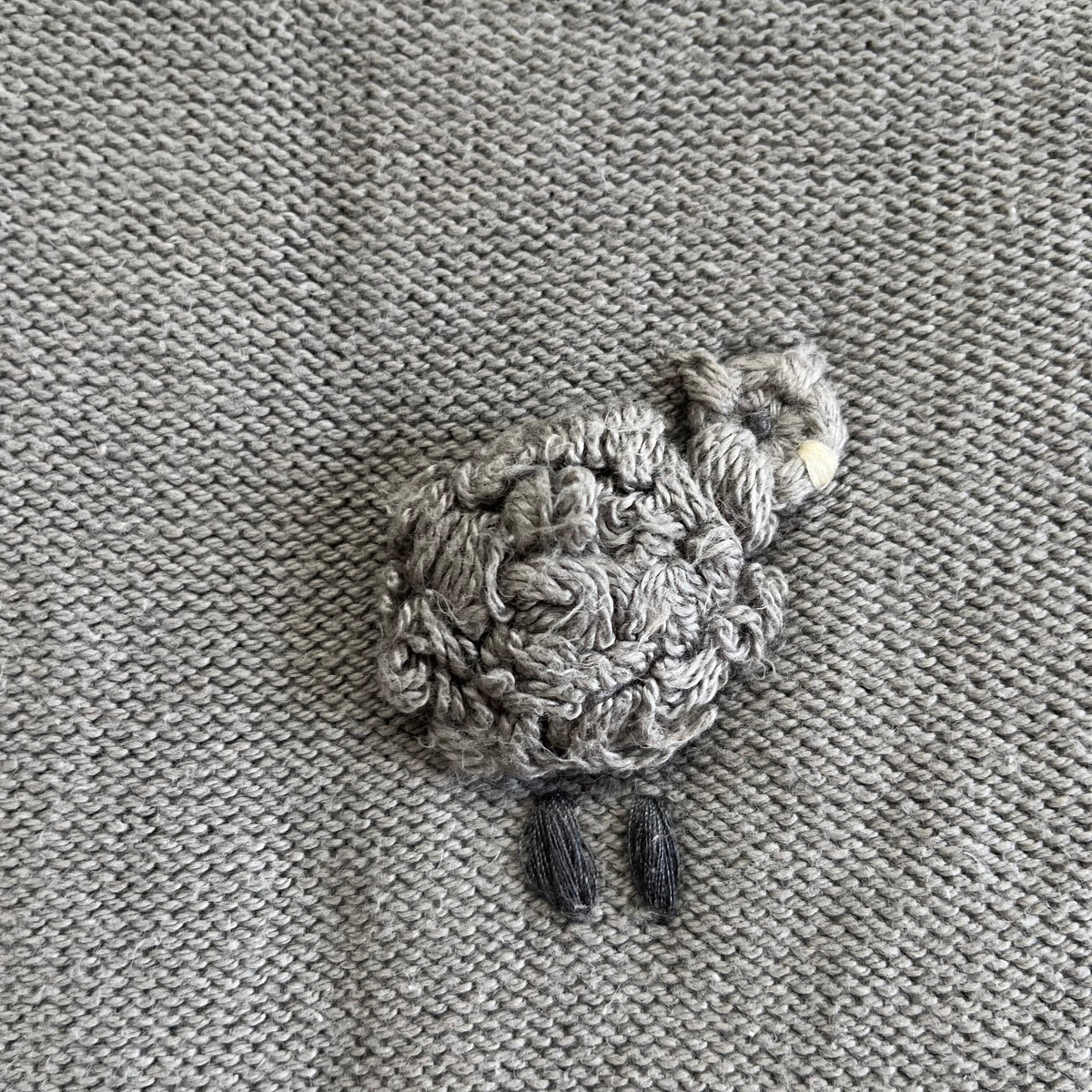 Grey Knit Long Sleeve Romper