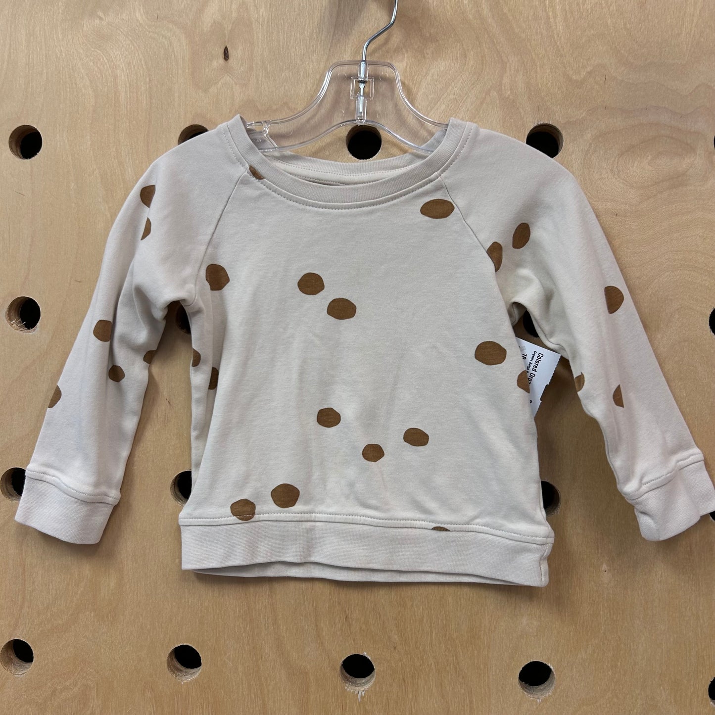 Organic Beige Polka Dots Pullover