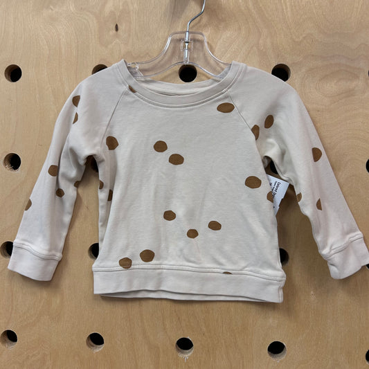 Organic Beige Polka Dots Pullover