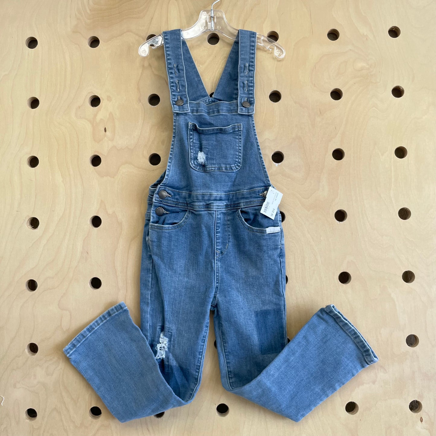 Distressed Denim Overalls