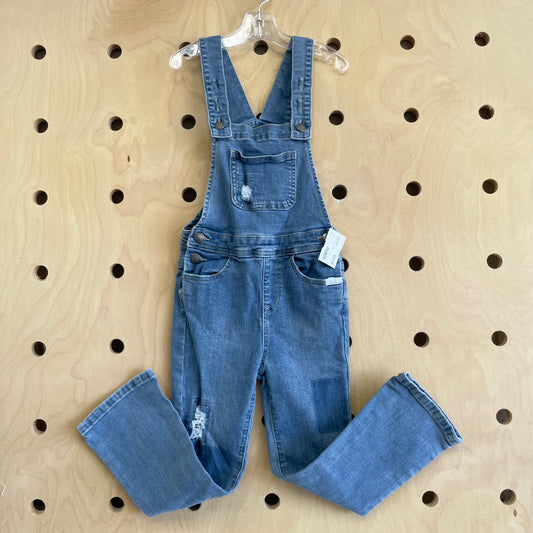 Distressed Denim Overalls
