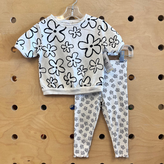 White/Black Flowers Outfit