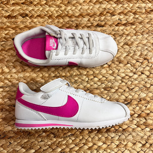 White & Pink Cortez Sneakers