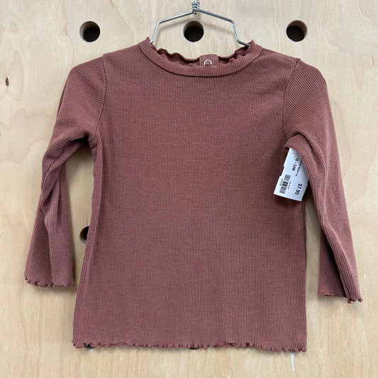 Dusty Brown Ribbed Top