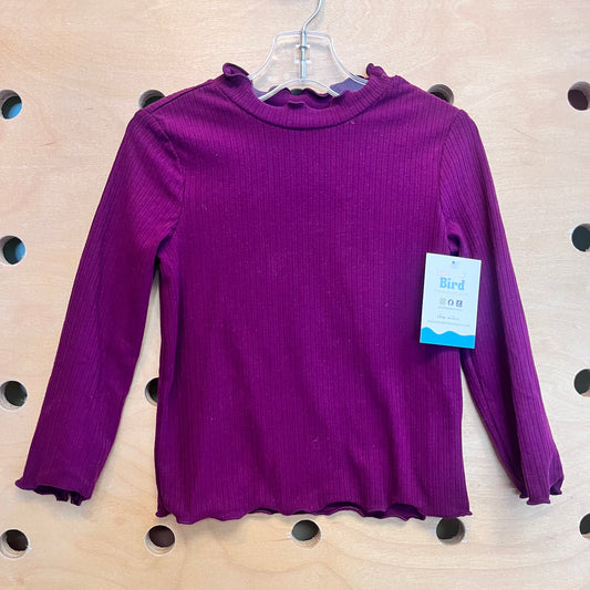 Purple Ribbed LS Turtleneck