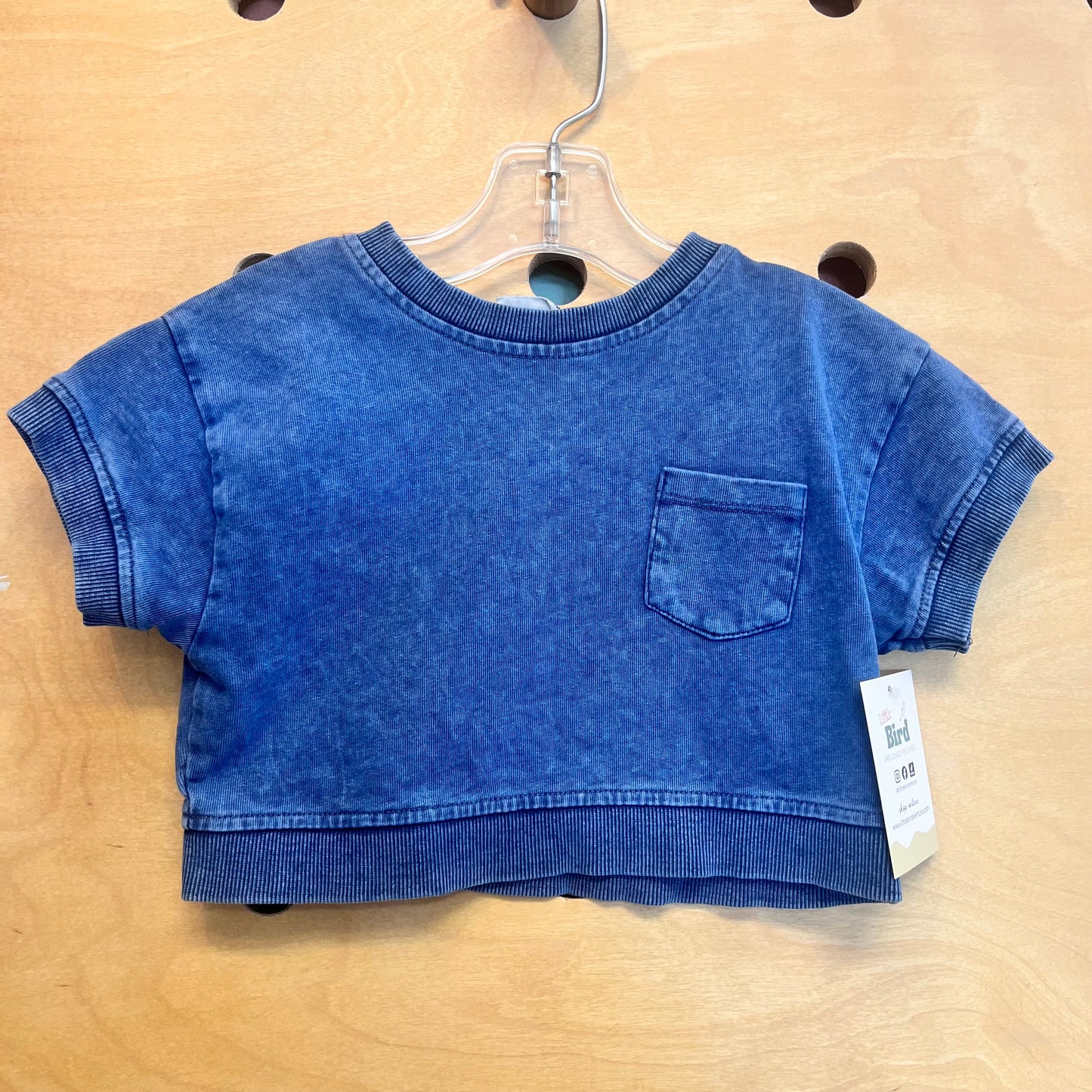 Blue Tie Dye Pocket Crop Top