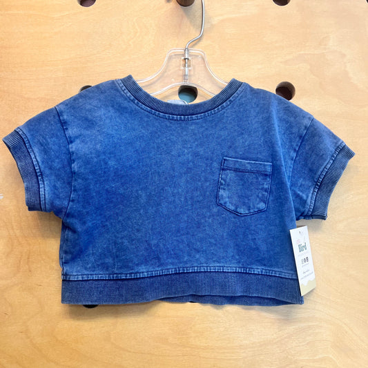 Blue Tie Dye Pocket Crop Top