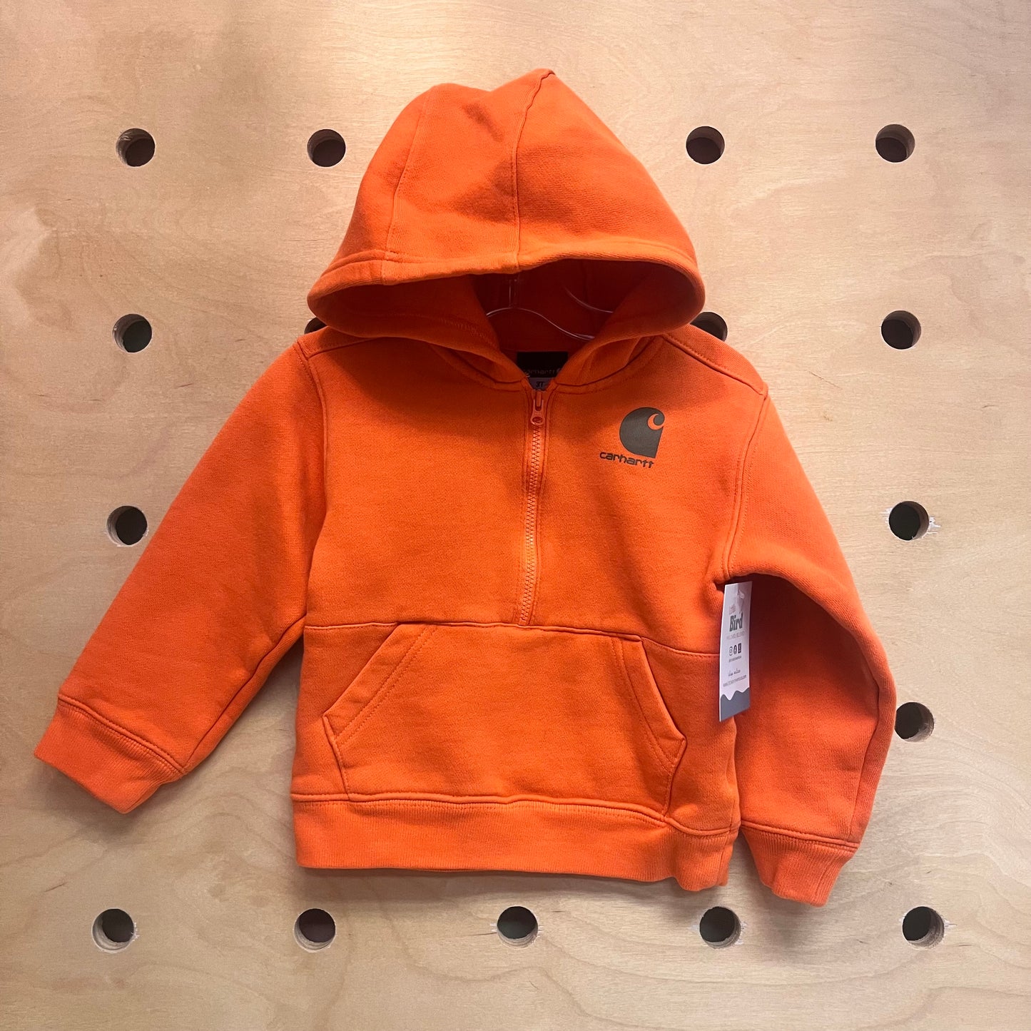 Orange 1/4 Zip Logo Hoodie