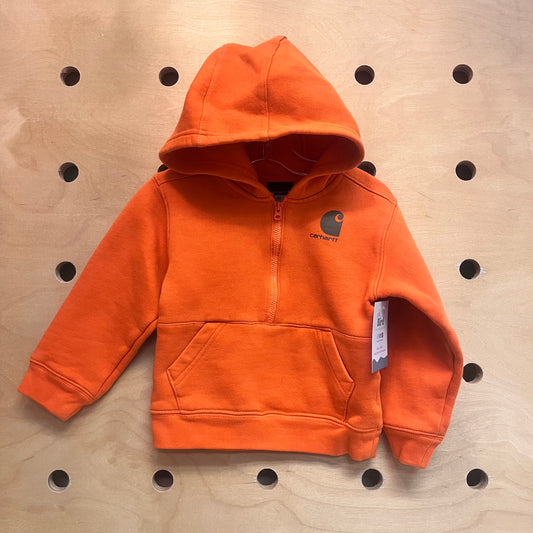 Orange 1/4 Zip Logo Hoodie