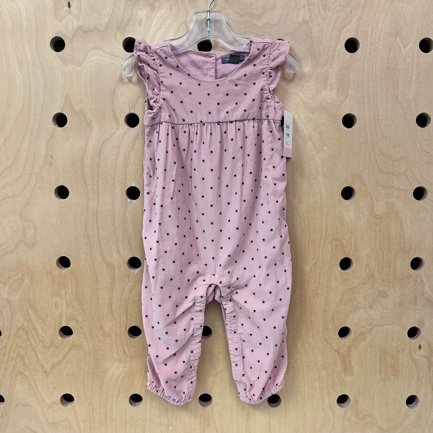 Pink + Black Stars Cord Romper