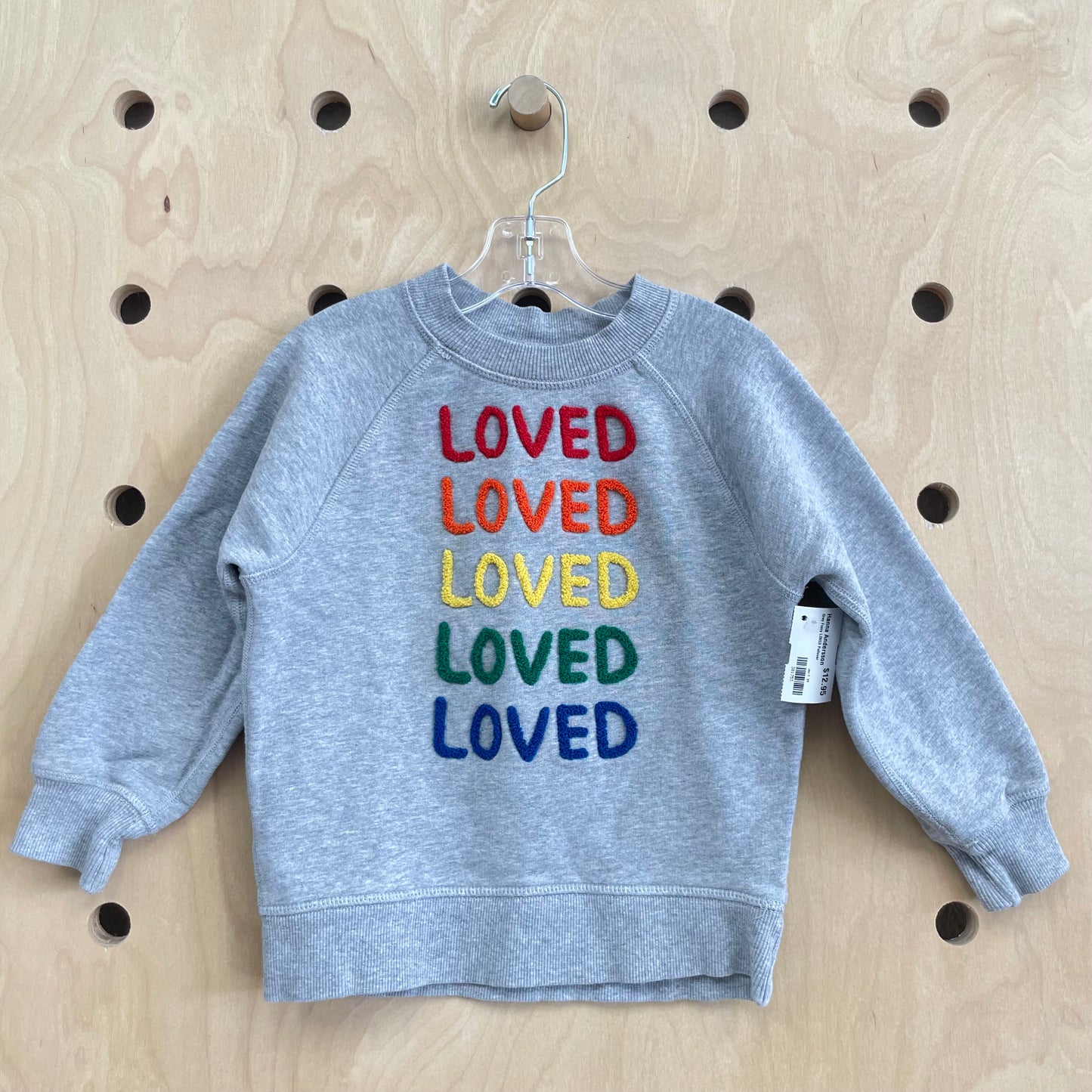 Grey Fuzzy LOVED Pullover