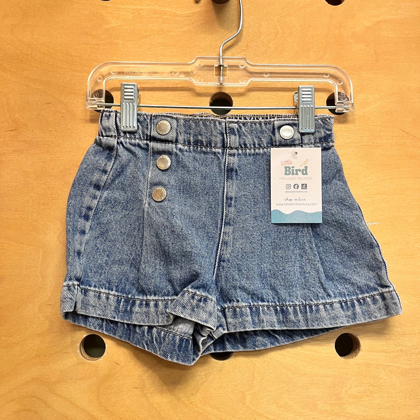 Sailor Button Denim Shorts