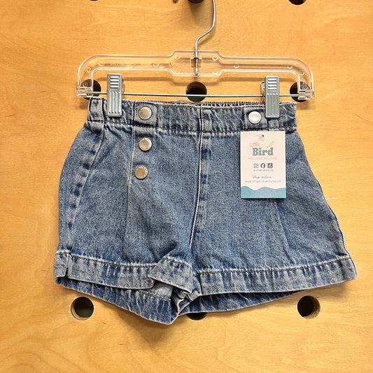 Sailor Button Denim Shorts