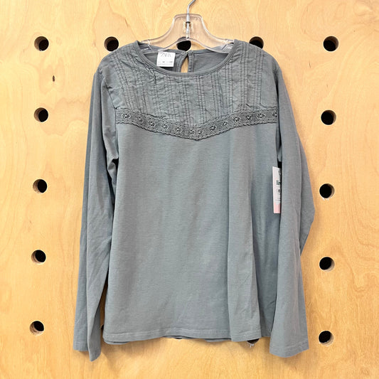 Grey Lace Detail Long Sleeve