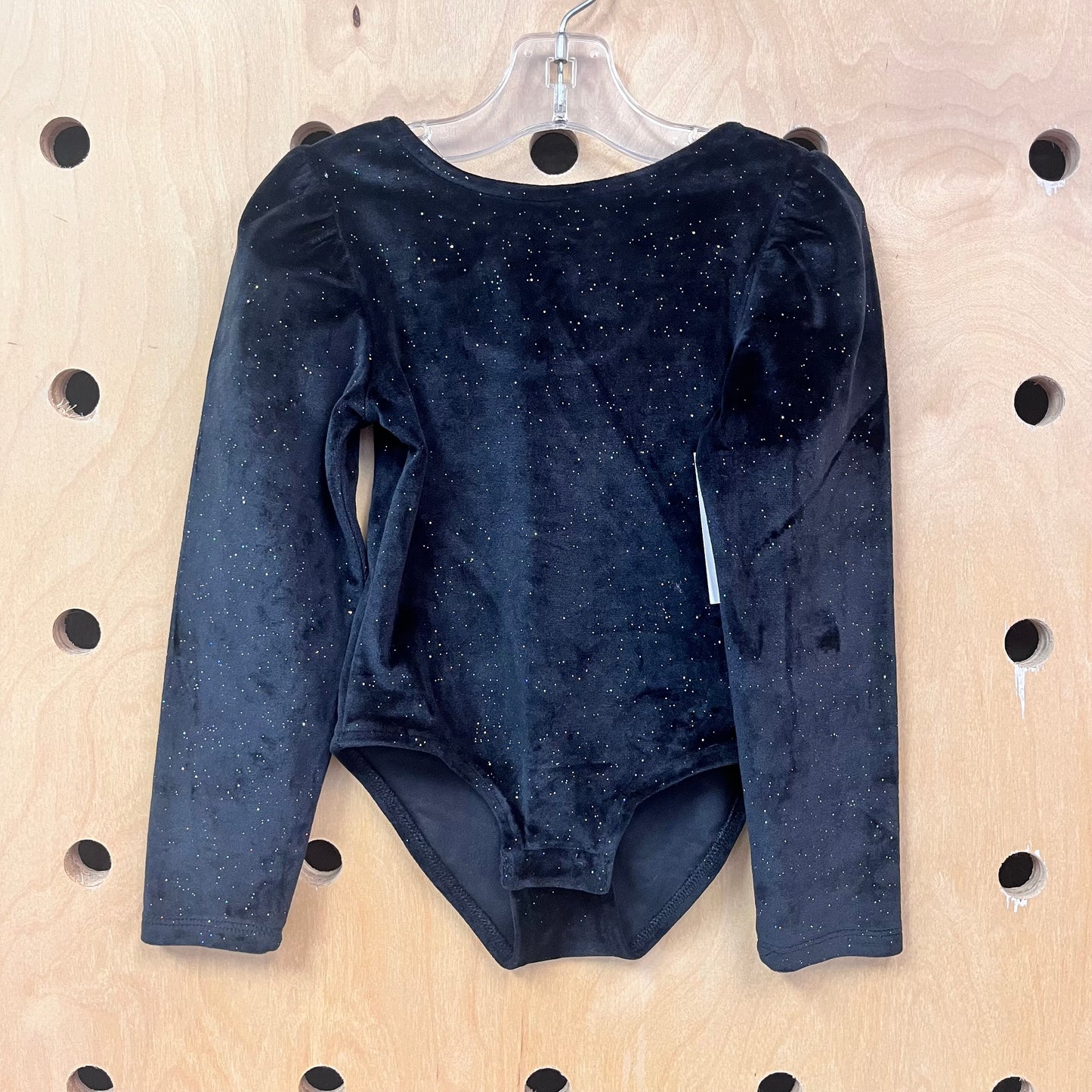 Black Sparkle Velour Bodysuit