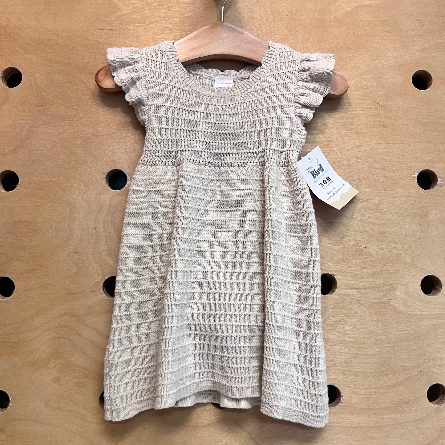 Tan Ruffle Sleeve Knit Dress/Bloomers