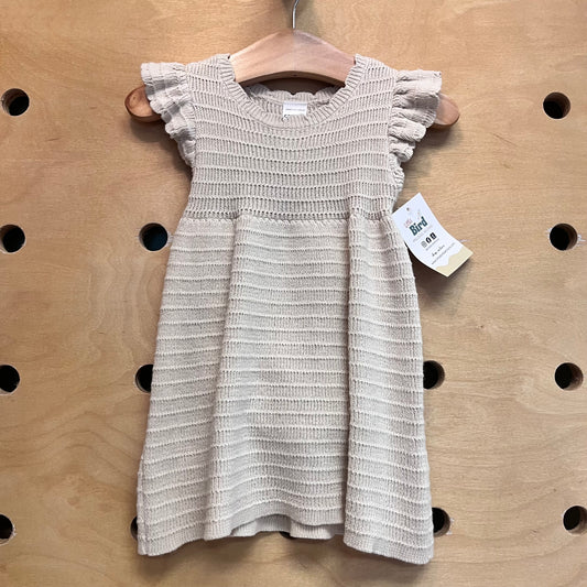 Tan Ruffle Sleeve Knit Dress/Bloomers