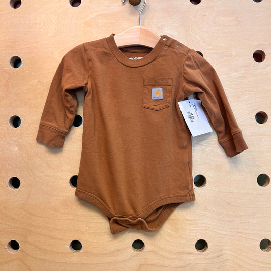 Brown LS Pocket Bodysuit