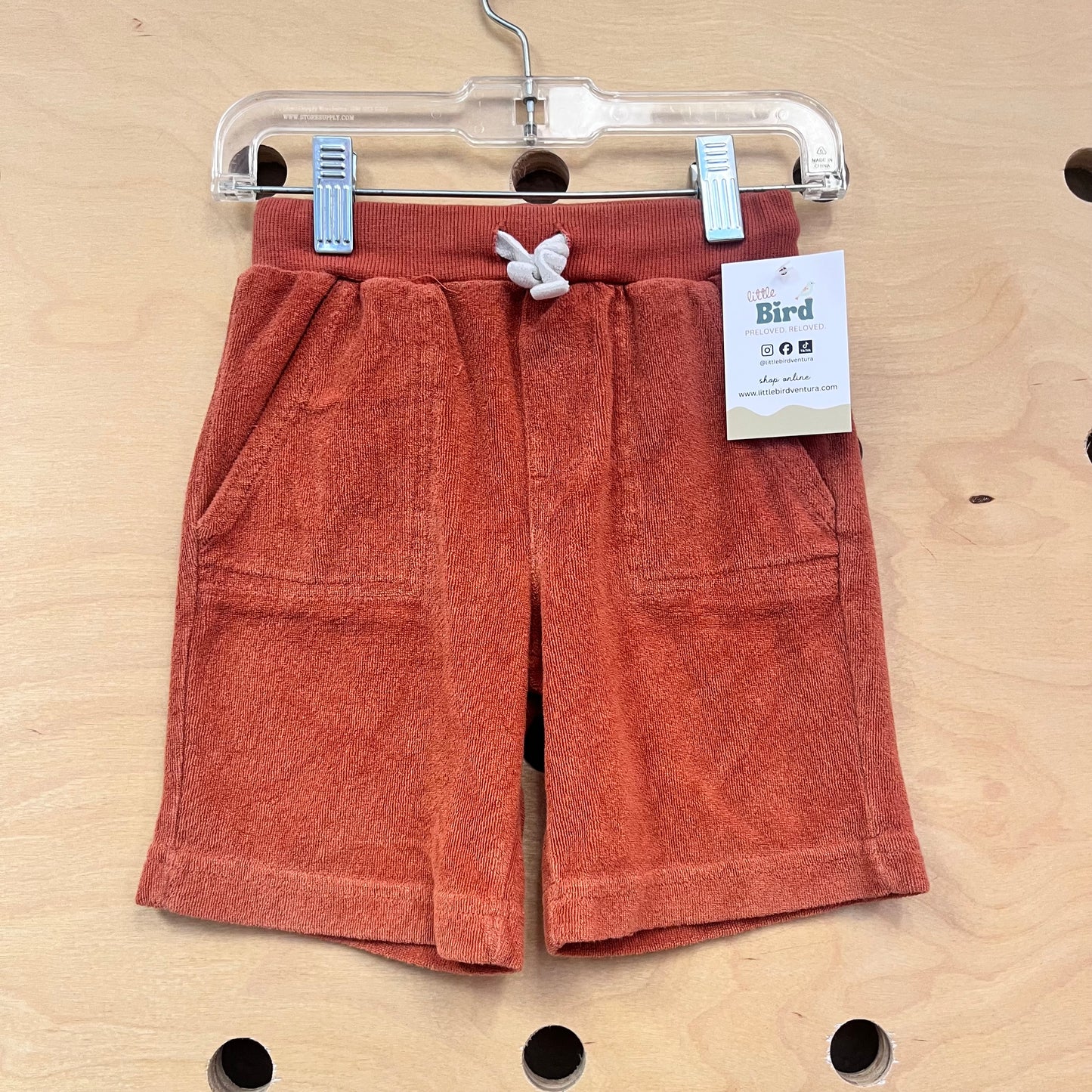 Orange Terry Drawstring Shorts