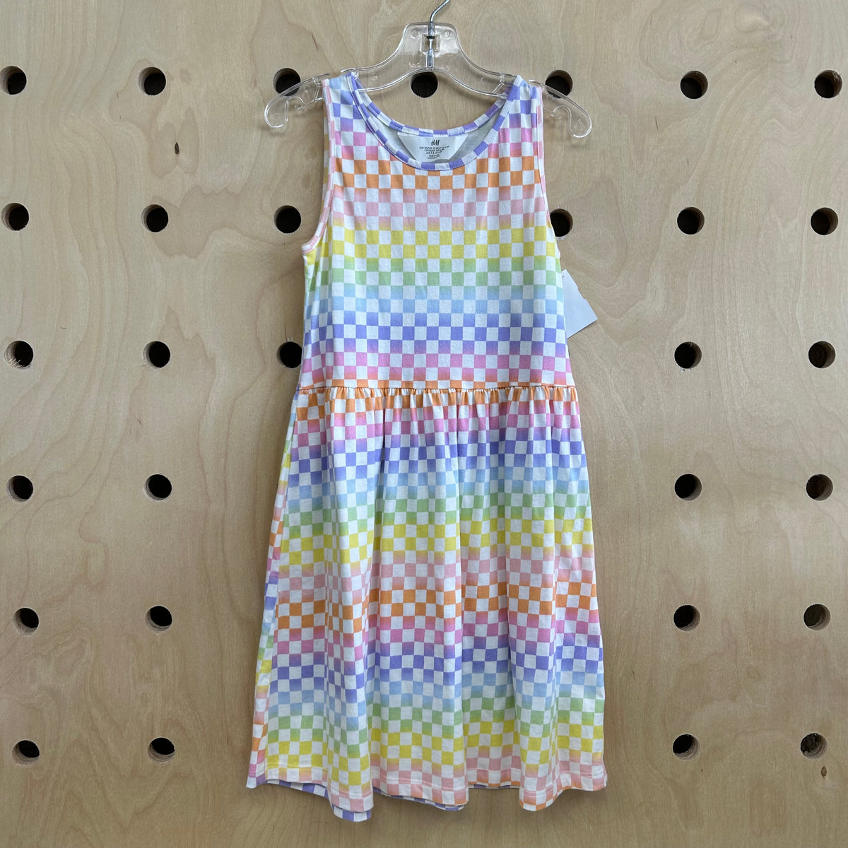 White+Pastel Checkered Dress