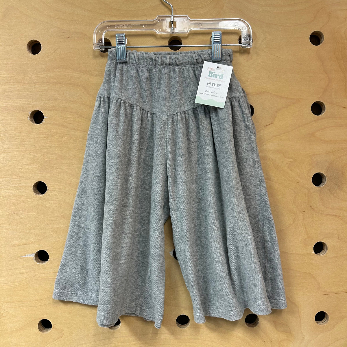 Grey Fleece Wide Leg Pants