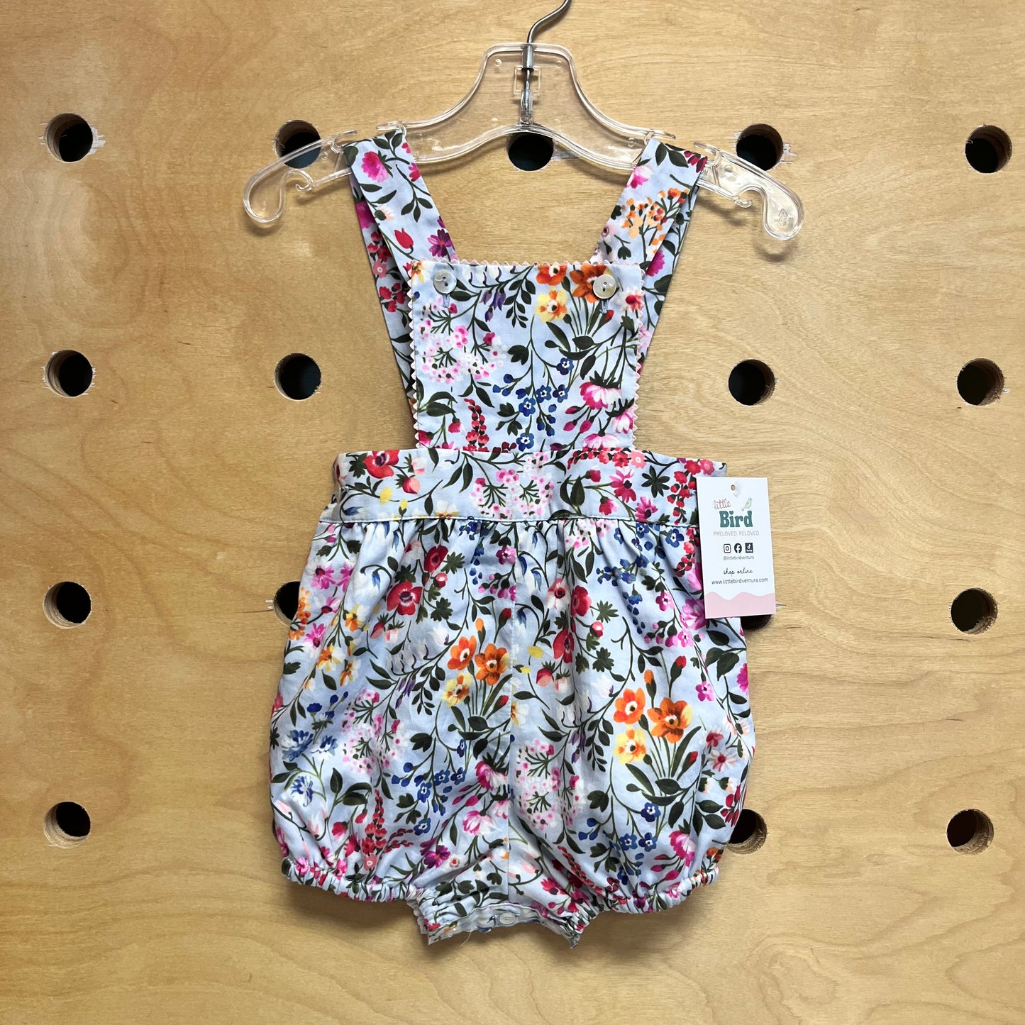 Blue Floral Bubble Romper