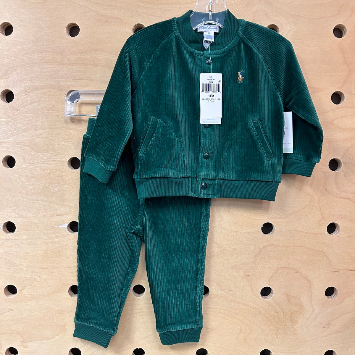 Green Ribbed Velour Outfit NEW!