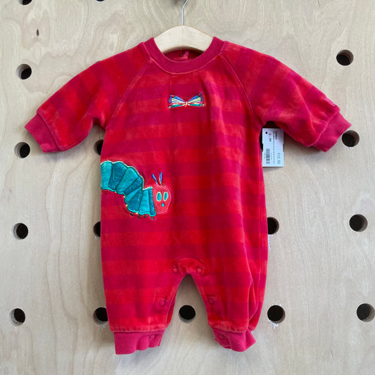 Retro Striped Velour Hungry Caterpillar Romper