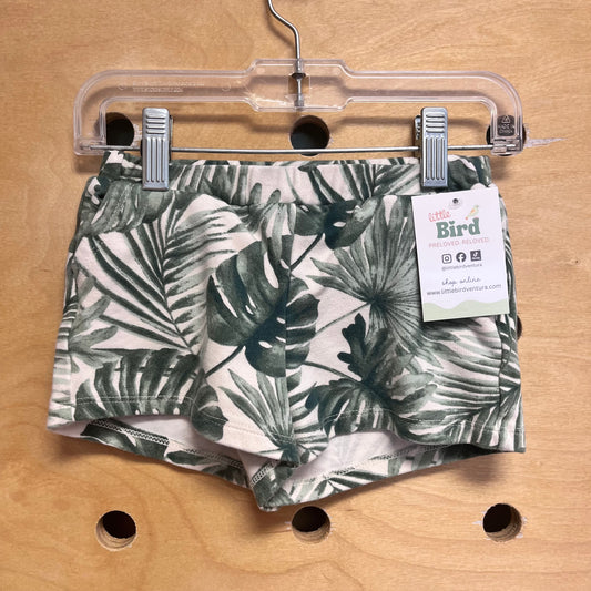 Green Tropical Leaf Shorts