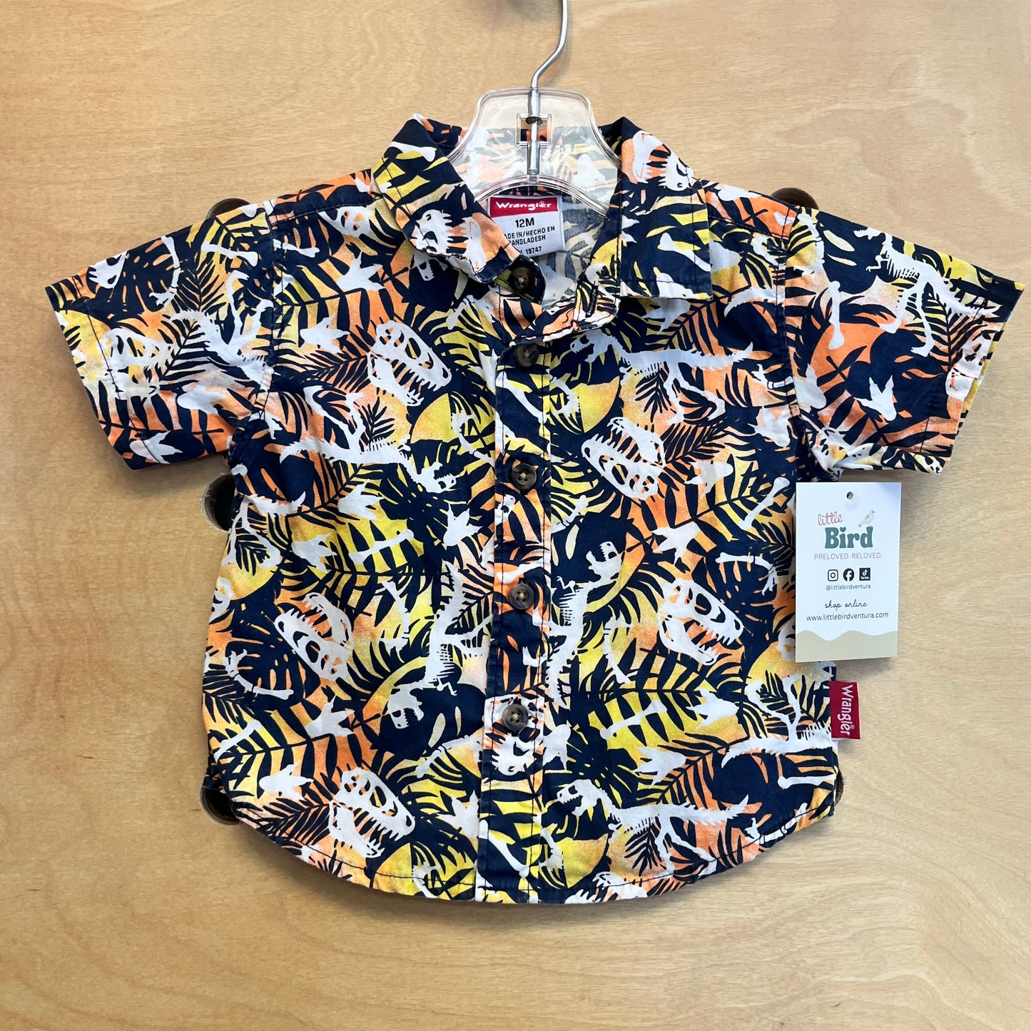 Navy/Orange Dinos Button Up